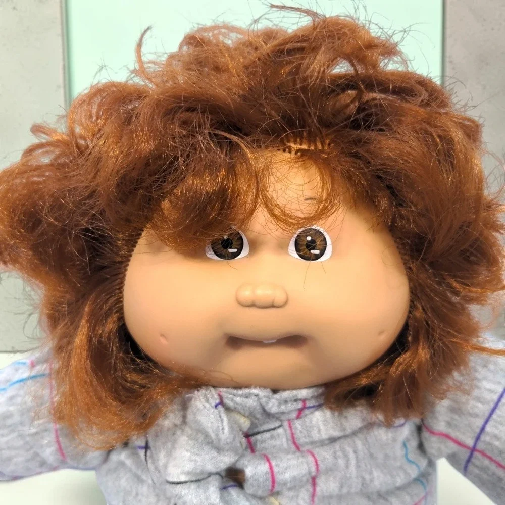 VTG 1982 Coleco Cabbage Patch Kid Doll Auburn Red Hair Single Tooth Head Mold #5